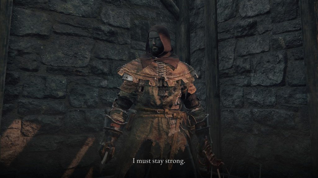 My alternative Bandit run outfit: Confessor Hood, Vulgar Militia Armor, Lionel's Gauntlets and Greaves